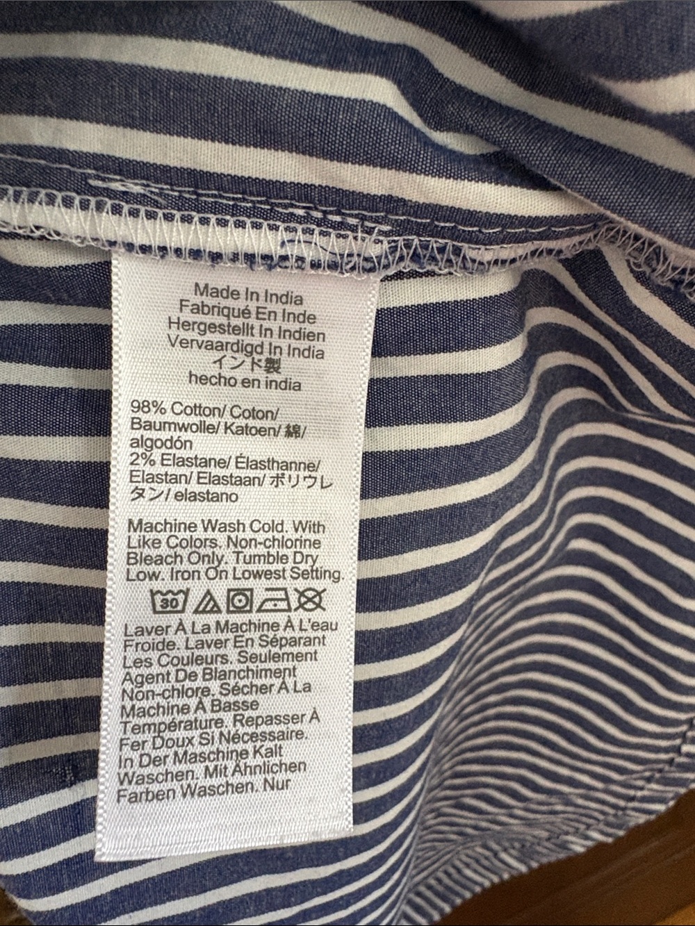 J. Crew Blue & White Striped Long Sleeve Shirt Dress - Picture 3 of 4